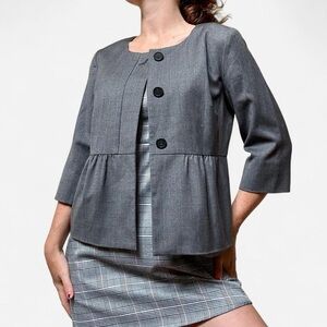 J.Crew grey wool button down babydoll jacket